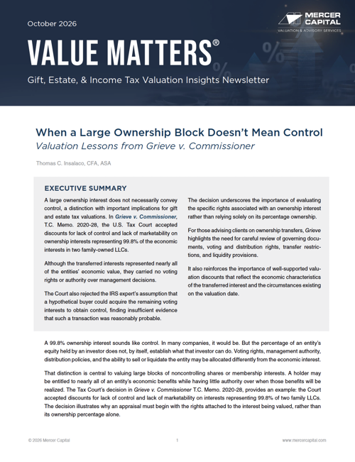 Value Matters October 2026. Cover