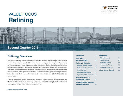 2016Q2 Refining Energy Industry