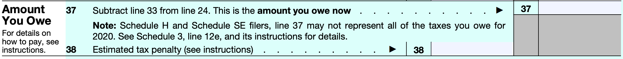 lines 37 and 38 from example form 1040
