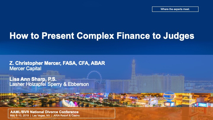 How to Present Complex Finance to Judges