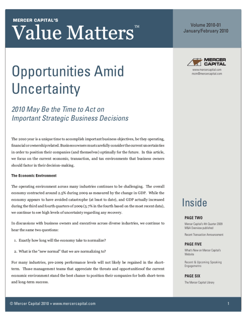 10 01 Value Matters