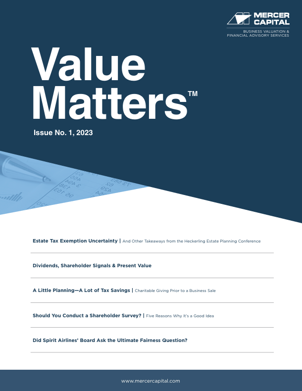 Mercer Capital’s Value Matters 2023-01